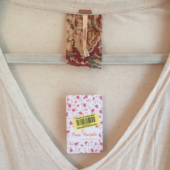 Free People S/P long sleeve blouse neutral cream - Picture 5 of 8